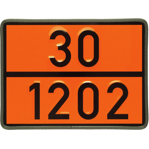 Gefahrguttafel, Diesel/Heiz&ouml;l, mit Kantenschutz, 300 - 400x300x1 mm Stahlblech