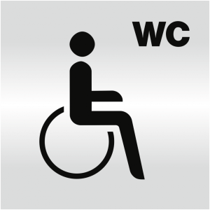 Dreifke&reg; Schild - Piktogramm WC Behinderte/barrierefrei, Alu silber eloxiert,...