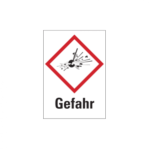 Dreifke&reg; Gefahrstoffetiketten - Explodierende Bombe (GHS01) &amp; Signalwort "Gef...
