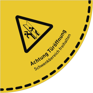 Dreifke&reg; Fu&szlig;bodenaufkleber Achtung T&uuml;r&ouml;ffnung..., Folie, rutschhemmend, 900x9...