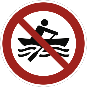 Dreifke&reg; Alu-Schild "Muskelbetriebene Boote verboten", &Oslash;40cm, 1 St&uuml;ck, Verbot...
