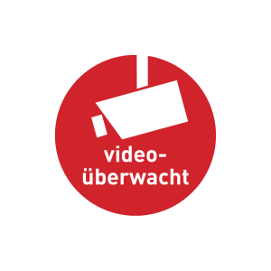 Dreifke&reg; Aufkleber Hinweisschild, video&uuml;berwacht, &Oslash; 50 mm - DIN 33450, Folie ...