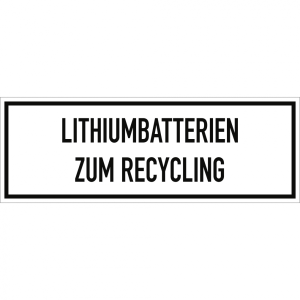 Dreifke&reg; Gefahrzettel Lithiumbatterien zum Recycling, Folie, 148x52 mm, 500 S...