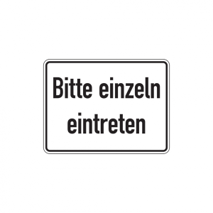 Dreifke&reg; Hinweisschild, Bitte einzeln eintreten, Folie | Folie selbstklebend ...