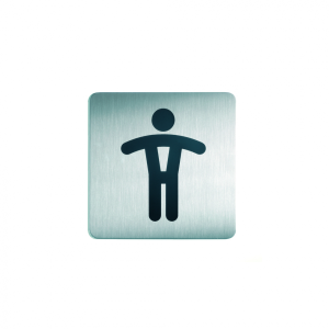 WC-Piktogramm, Herren, quadratisch, Edelstahl, 1 Stk.