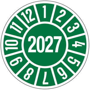 Jahrespr&uuml;fplaketten ab 27, Jahresfarben, &Oslash; 35mm - Bogen = 10 Plaketten - 35 m...