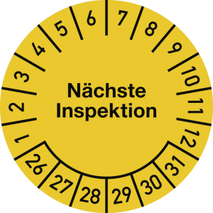 Dreifke&reg; Pr&uuml;fplakette N&auml;chste Inspektion 2026-2031, Dokumentenfolie, &Oslash; 30 mm,...