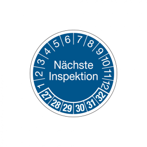 Dreifke&reg; Aufkleber Pr&uuml;fplakette, N&auml;chste Inspektion, blau/wei&szlig;, Folie, &Oslash; 30 m...