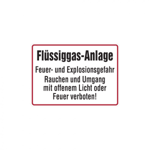 Dreifke&reg; Hinweisschild, Fl&uuml;ssiggas-Anlage, 250 x 350 mm, Aluminium gepr&auml;gt, A...