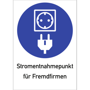 Dreifke&reg; Alu-Schild "Stromentnahmepunkt f&uuml;r Fremdfirmen", 21x29,7cm (BxH), 1 ...