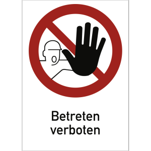 Dreifke&reg; Aufkleber Betreten verboten, Kombischild, Folie, 131x185 mm
