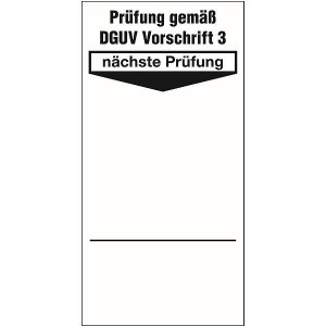 Aufkleber Pr&uuml;fung gem&auml;&szlig; BGV A 3, n&auml;chste Pr&uuml;fung 40x80mm