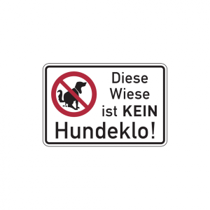 Dreifke&reg; Hinweisschild, Diese Wiese ist KEIN Hundeklo, 200 x 300 mm, Aluverbu...