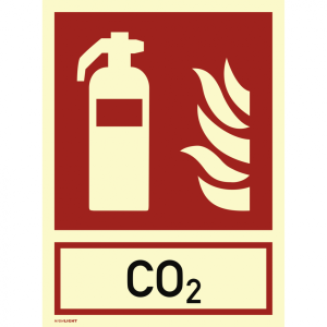 Dreifke&reg; Aufkleber, Kombischild Feuerl&ouml;scher mit Text CO2, Folie, nachl., 160...