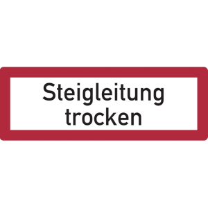 Dreifke&reg; Aufkleber Feuerwehrschild, Steigleitung trocken - DIN 4066 | 297x105...
