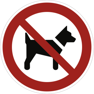 Dreifke&reg; Schild Mitf&uuml;hren von Hunden verboten gem&auml;&szlig; ASR A1.3 DIN7010 Alu 20cm...