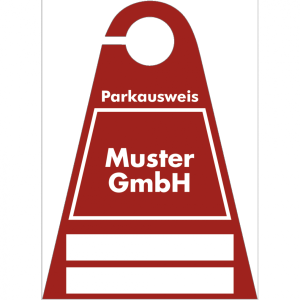 Dreifke&reg; Schild Parkausweis mit wei&szlig;em Firmeneindruck, Kunststoff transparent...
