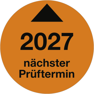 Dreifke&reg; Pr&uuml;fplakette N&auml;chster Pr&uuml;ftermin 2027, Folie, &Oslash; 30 mm, 10 St&uuml;ck/Bogen