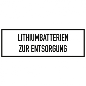 Dreifke&reg; Gefahrzettel Lithiumbatterien zur Entsorgung, Folie, 148x52 mm, 500 ...