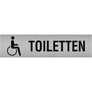 Dreifke&reg; Aufkleber - Piktogramm Toiletten Behinderte/barrierefrei, Edelstahl,...