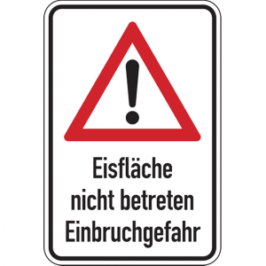 Dreifke&reg; Hinweisschild, Eisfl&auml;che nicht betreten, Aluverbund, - 400x600x2 mm ...