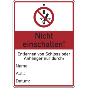 Dreifke&reg; Wartungsanh&auml;nger, Nicht einschalten!, 148 x 105 mm, Kunststoff, PVC ...