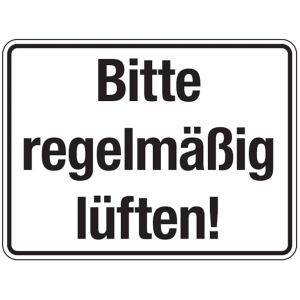 Dreifke&reg; Aufkleber Hinweisschild, Bitte regelm&auml;&szlig;ig l&uuml;ften, Folie, 150 x 200 m...
