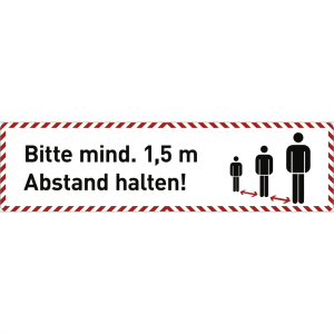 Dreifke&reg; Fu&szlig;bodenaufkleber Bitte mind. 1,5 m...,Folie m. Acrylatkleber,rutsch...