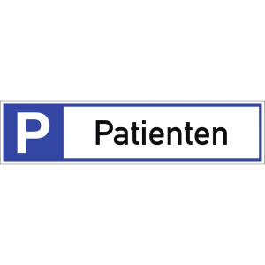 Dreifke&reg; Schild, Parkplatzreservierer Patienten, Alu, 460x110 mm
