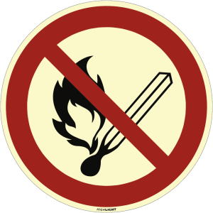 Dreifke&reg; Kunststoff-Schild "Keine offene Flamme; Feuer, offene Z&uuml;ndquelle und...
