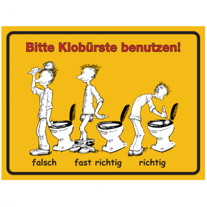 Dreifke&reg; WC-Kennzeichnung Bitte Klob&uuml;rste benutzen | Alu gepr&auml;gt | 200x150 mm...