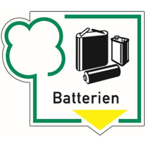 Dreifke&reg; Abfallkennzeichen, Batterien, Folie | Folie selbstklebend | 250x216 mm