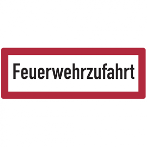 Dreifke&reg; Feuerwehrschild, Feuerwehrzufahrt - DIN 4066 | Alu gepr&auml;gt | 420x148...