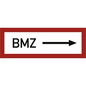 Dreifke&reg; Schild BMZ rechtsweisend, Alu, reflektierend RA1, 297x105 mm