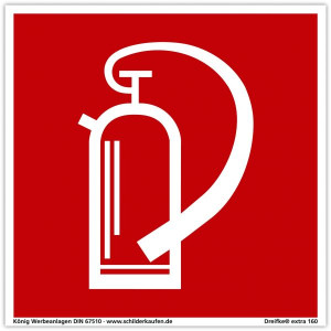 Dreifke&reg; Schild Feuerl&ouml;scher | extra langnachleuchtend | ASR A1.3 (2007) BGV ... Schild | 148x148 | PVC selbstklebend