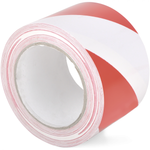 Standard-Bodenmarkierungsband WT-5160, PVC, Rot/Wei&szlig;, 75 mm x 33 m