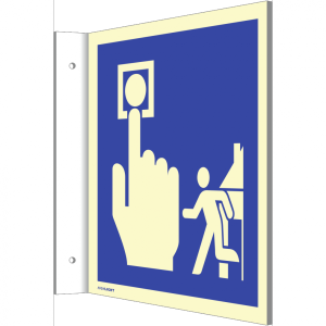 Dreifke&reg; Fahnenschild Hausalarm Evakuierung, Alu, nachleucht., 160-mcd, 148x1...
