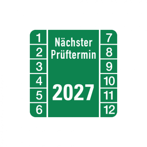 Dreifke&reg; Aufkleber Pr&uuml;fplakette, N&auml;chster Pr&uuml;ftermin, Jahresfarben, Folie, 30...