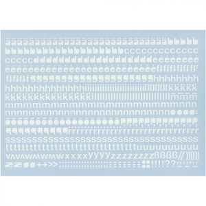 Aufkleber Kleinbuchstaben wei&szlig;, Folie, 15 mm, 1 Bogen