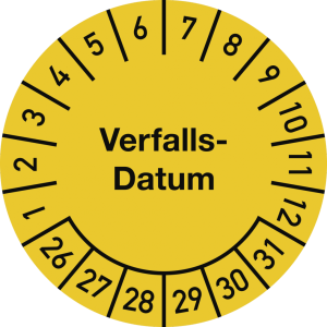Dreifke&reg; Pr&uuml;fplakette Verfalls-Datum 2026-2031, Dokumentenfolie, &Oslash; 25 mm, 10 ...