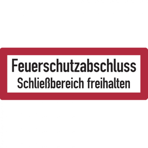 Dreifke&reg; Aufkleber | Feuerwehrschild, Feuerschutzabschluss Schlie&szlig;berei - 297...