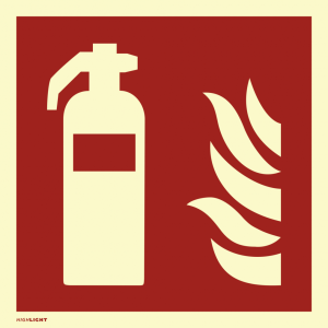 Dreifke&reg; Schild, Feuerl&ouml;scher ISO 7010, Kunststoff, langnachleuchtend, 160-mc...