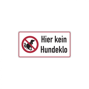 Dreifke&reg; Hinweisschild, Hier kein Hundeklo, Aluminium, 150 x 300 mm, Alu gepr...