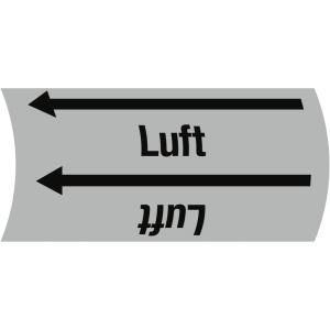 Aufkleber Band f&uuml;r Rohre bis &Oslash; 50 mm, Gruppe 3 Luft Folie, 76 mm x 33 m