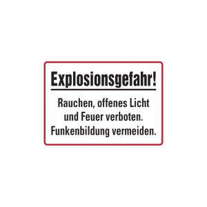 Dreifke&reg; Hinweisschild, Explosionsgefahr!, 250 x 350 mm, Aluminium gepr&auml;gt, A...