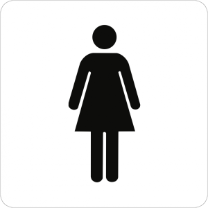 Dreifke&reg; Schild Piktogramm WC Damen, Kunststoff, 160x160 mm