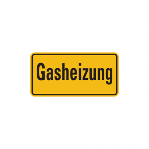 Dreifke&reg; Hinweisschild, Gasheizung, 100x200mm, Folie selbstklebend, Folie sel...