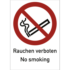 Dreifke&reg; Schild Rauchen verboten No smoking ISO 7010, Kombischild, Kunststoff...