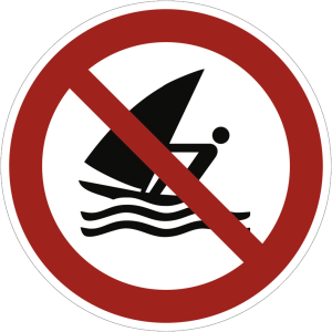 Dreifke&reg; Alu-Schild "Windsurfen verboten", &Oslash;40cm, 1 St&uuml;ck, Verbotszeichen (P0...