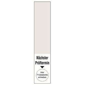 Kabelgrundplakette Gepr&uuml;ft transparent/wei&szlig; f&uuml;r Pr&uuml;fplaketten bis 15mm 20x100mm